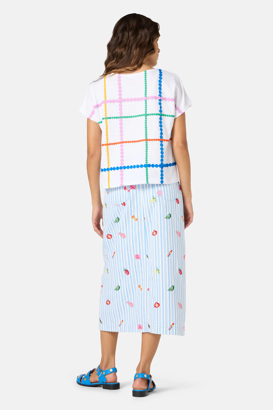 Stripe Embroidered Tee - Image 9