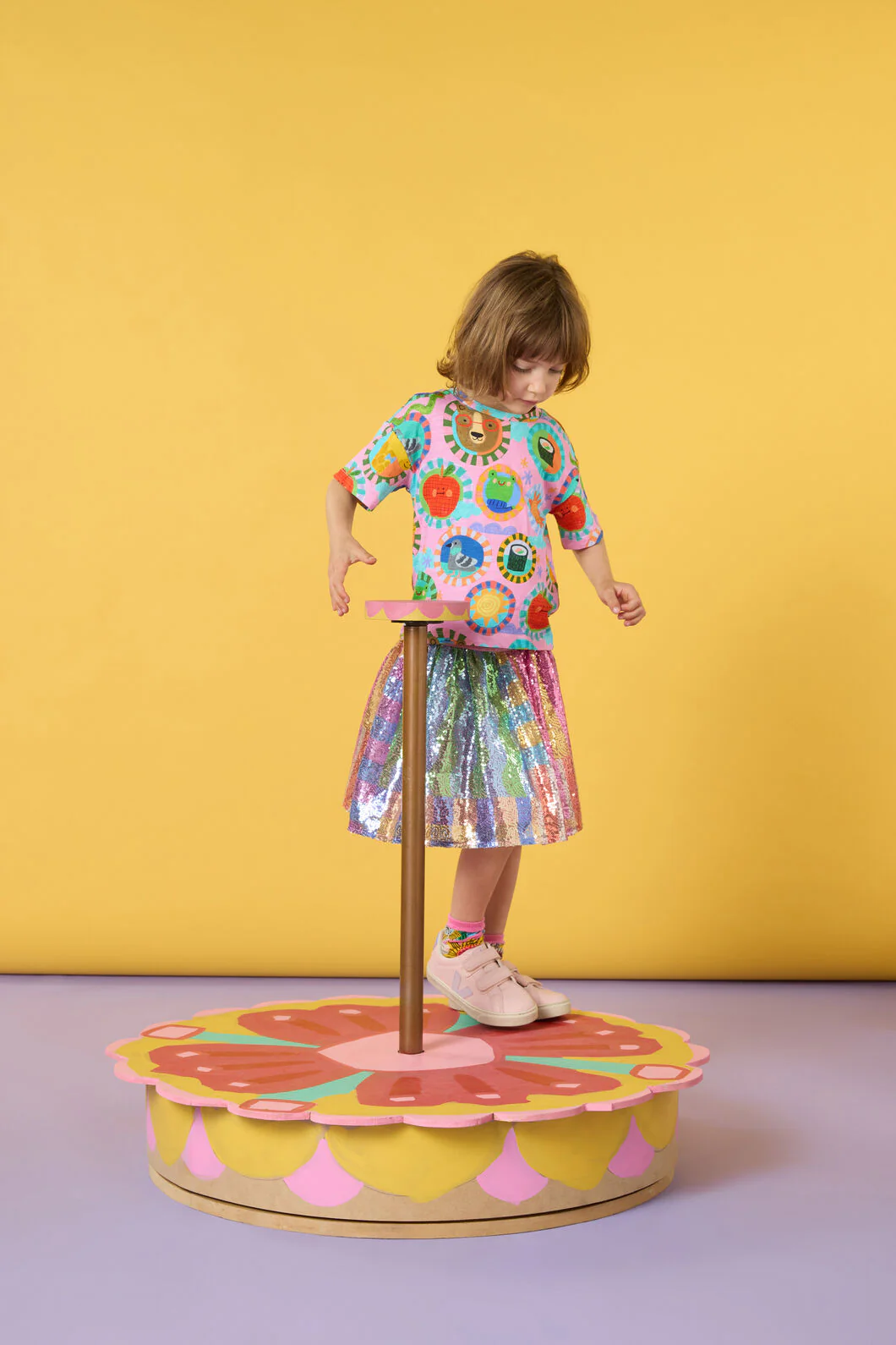 Stripe Mix Kids Sequins Skirt - Image 2