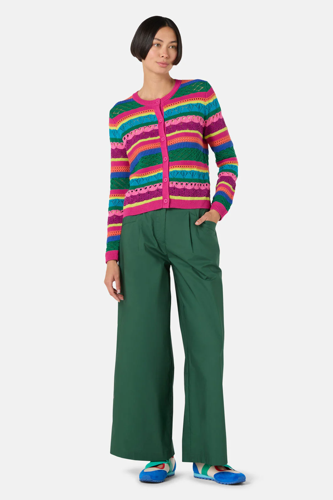 Stripetastic Cotton Cardigan - Image 2