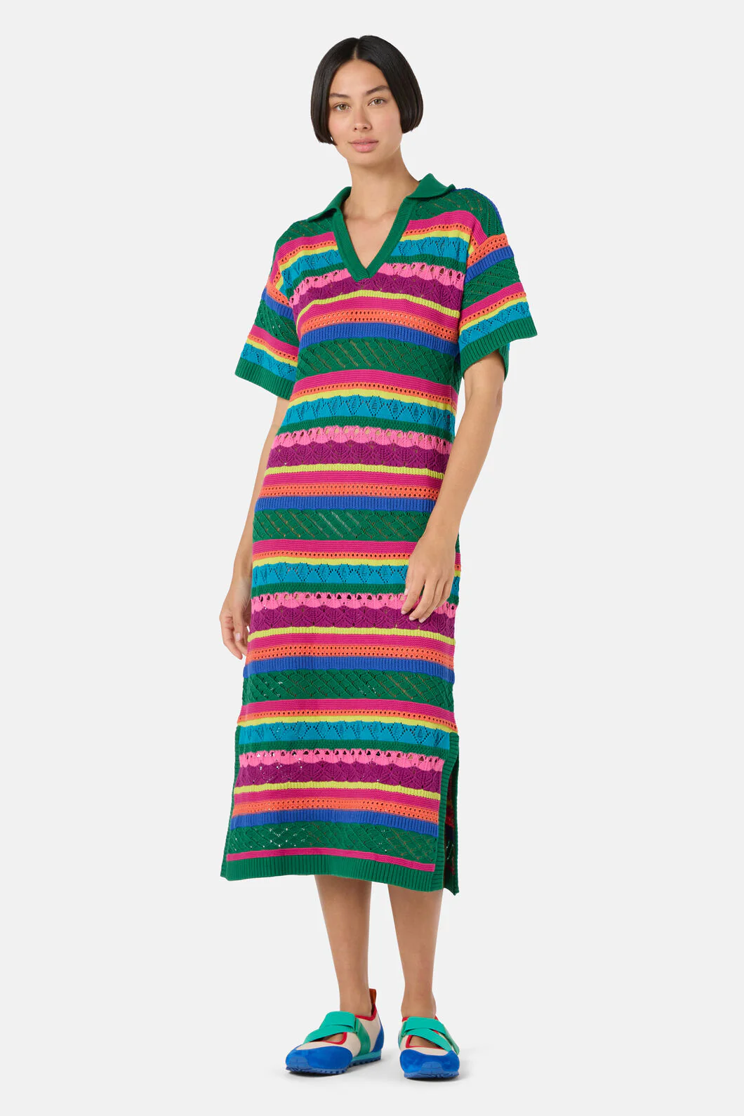 Stripetastic Cotton Knit Dress - Image 3