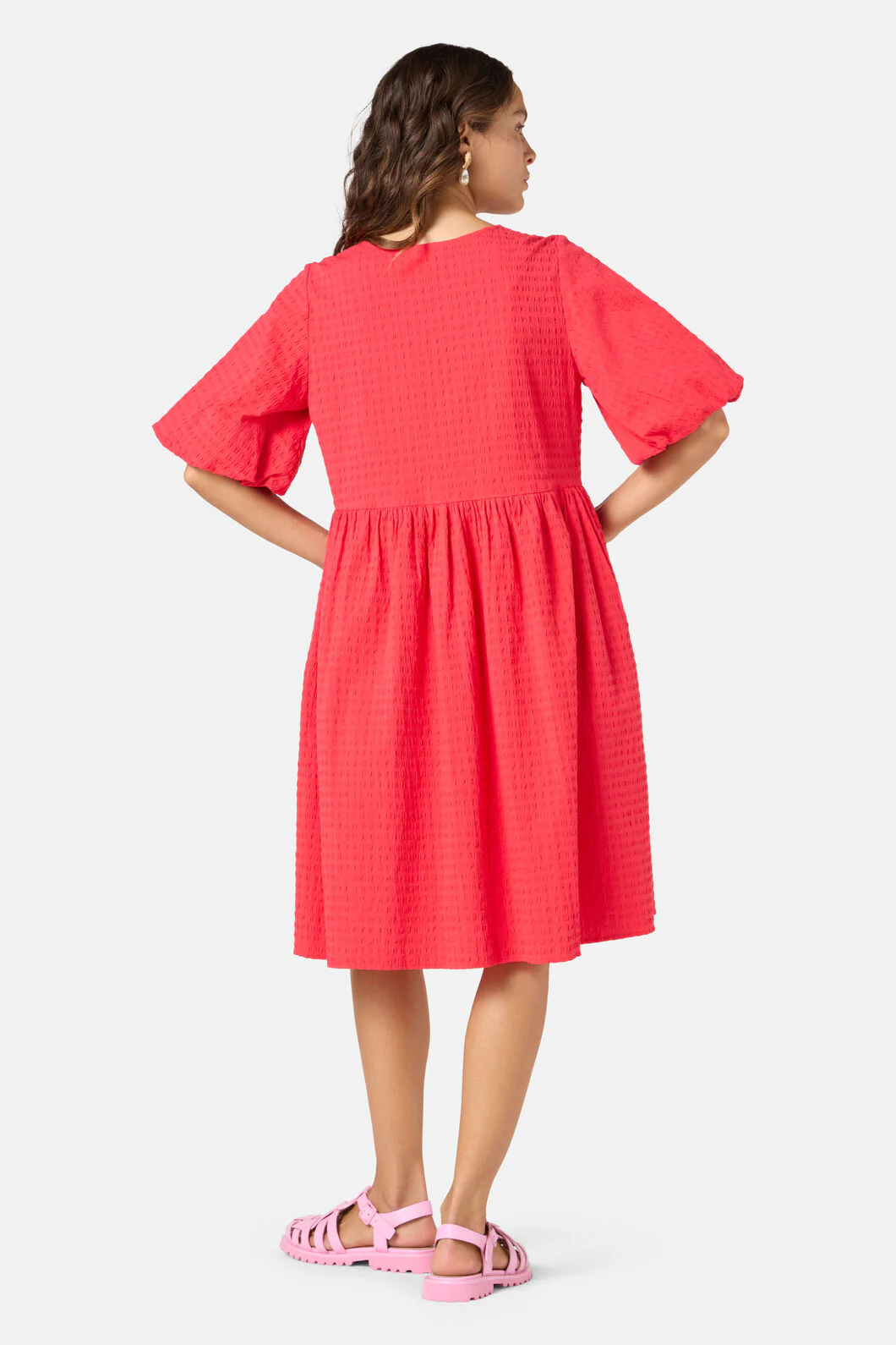 Tie Smock Cotton Dress - Image 9