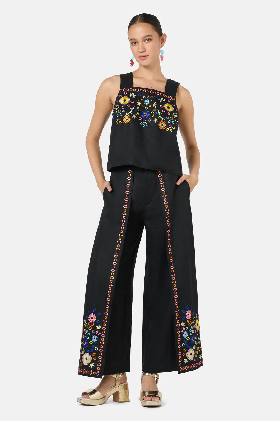Tropic Pop Embroidered Tank - Image 2