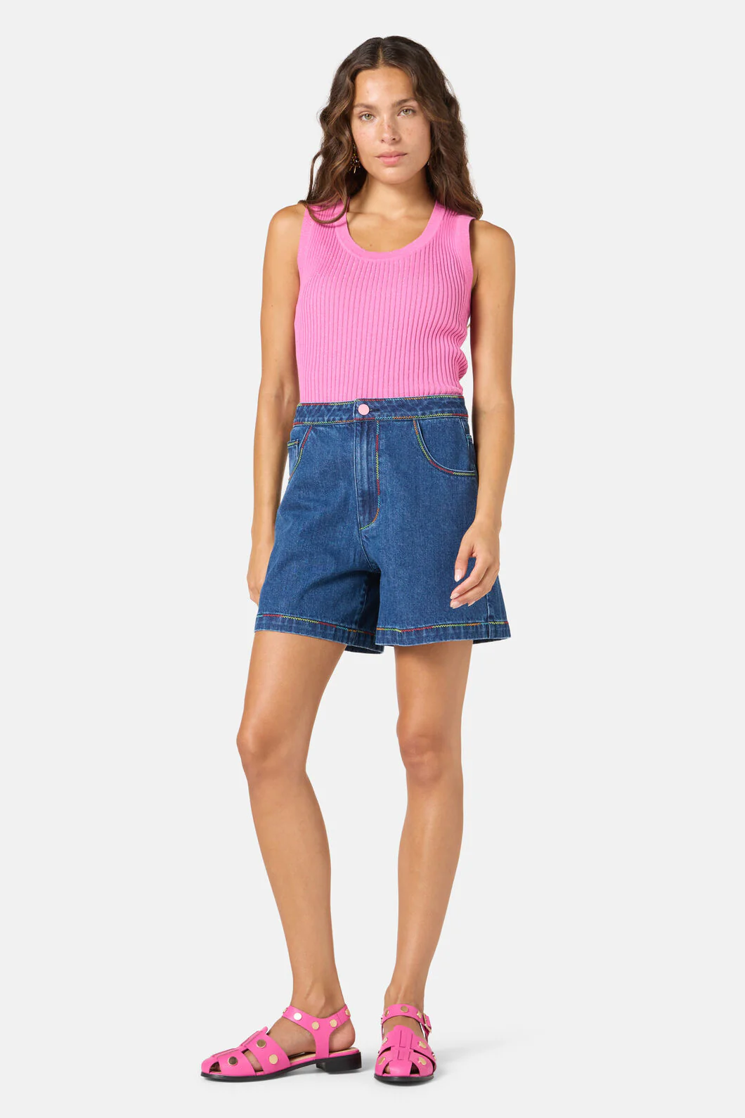 Twist And Stitch Denim Shorts - Image 6