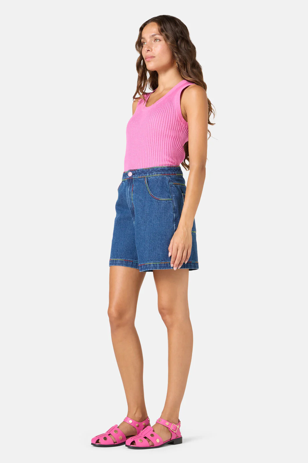 Twist And Stitch Denim Shorts - Image 7