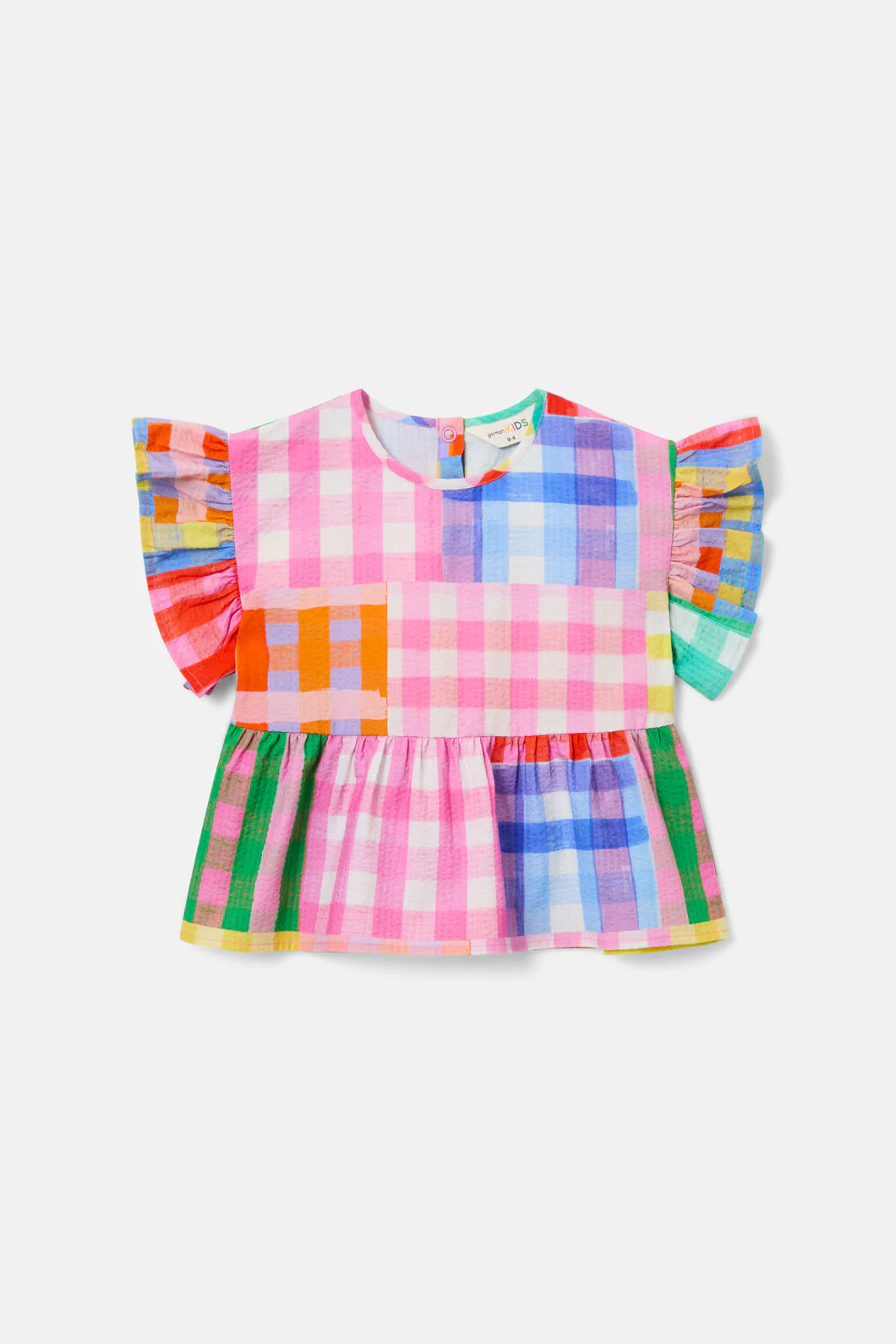 Vichy Check Kids Frill Top - Image 2