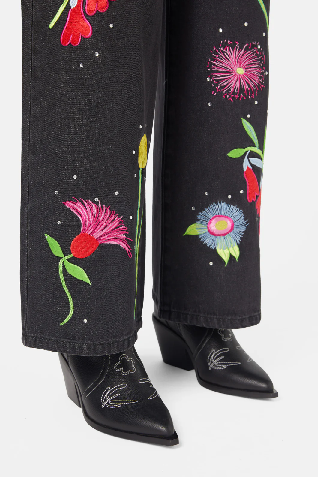 Winter Waratah Embroidered Jeans - Image 7