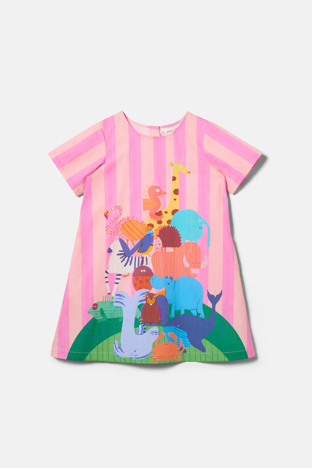 Zoo Stripe Kids Dress - Image 3